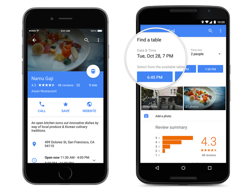 Illustration for article titled Google's Suave New Maps App Lets You Book Lunch Reservations